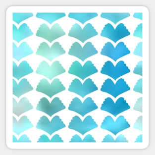 Blue Ginkgo Array on White 5748 Sticker
